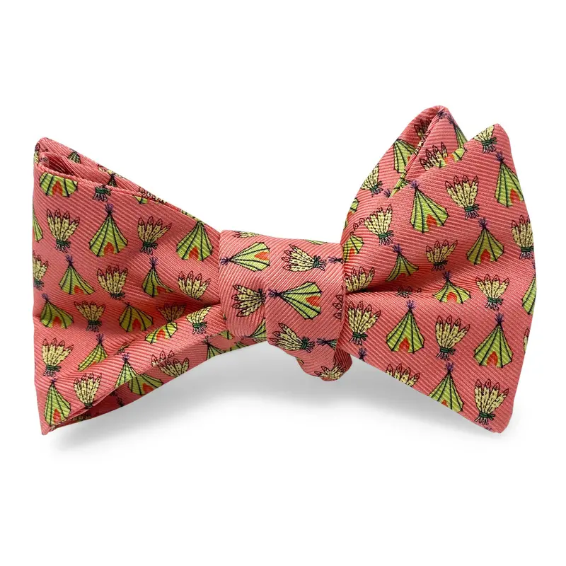Pink Teepee Design Hair Bow 1