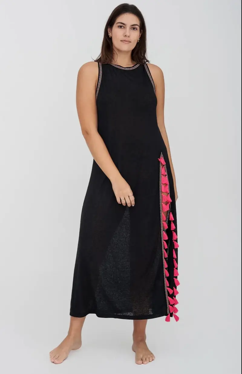 Pitusa Tassel-Trimmed Slit Midi Dress – Bhi 1