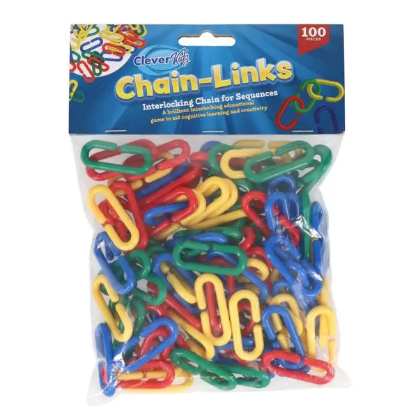 Plastic Chain Links – 100-Piece Interlocking Counting And Pattern Kit 1