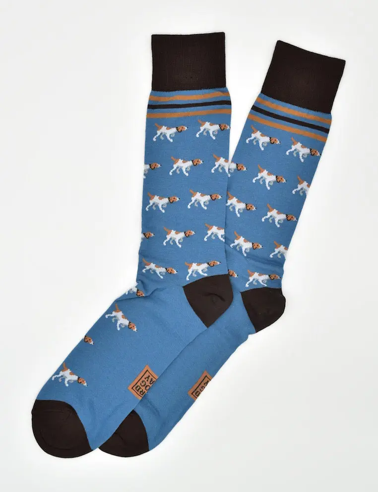 Pointer Parade Navy-Blue Dress Socks 1