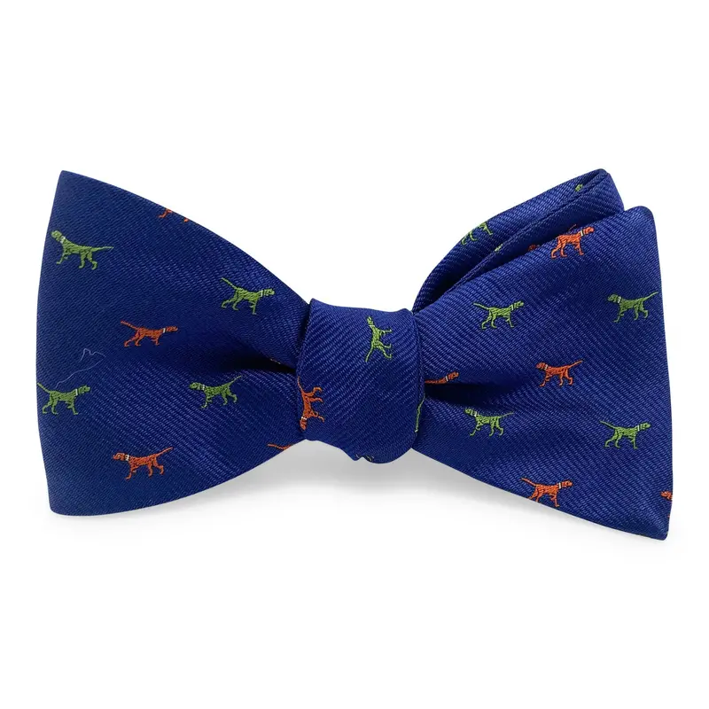Pointer Parade Navy Bow Clip 1