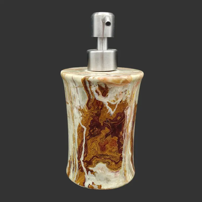 Polished Onyx Soap Dispenser – Elegant Bathroom Accessory 1