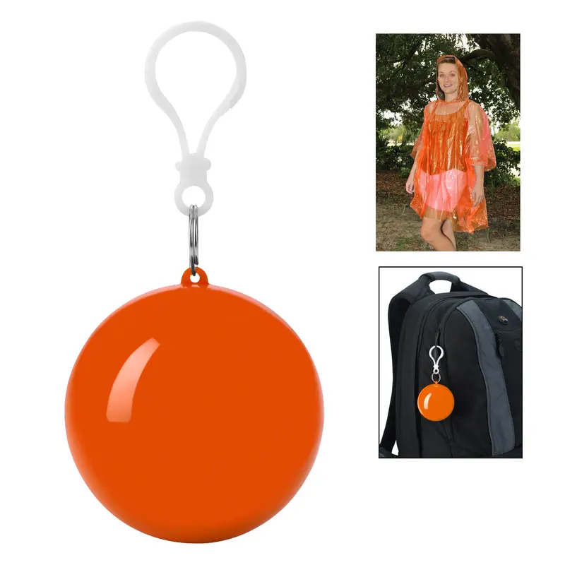Poncho Ball Keychain – Compact Rain Gear Accessory 1