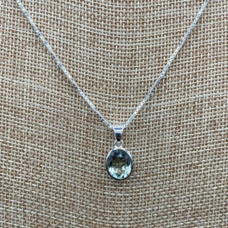 Prasiolite (Green Amethyst) Pendant In Sterling Silver 1