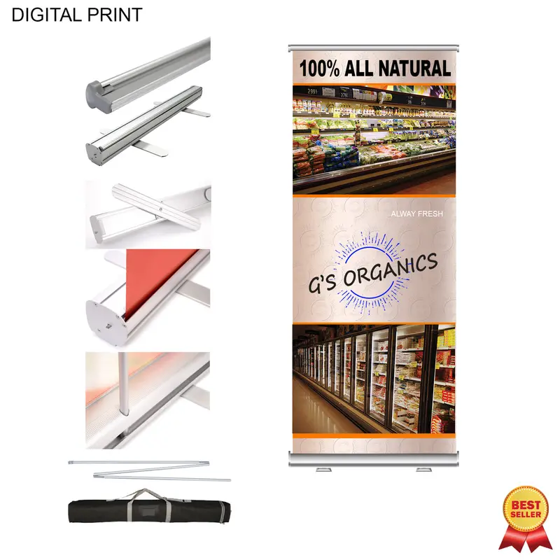 Premium Portable Banner Display Kit (33.5" X 79") With Carry Bag 1