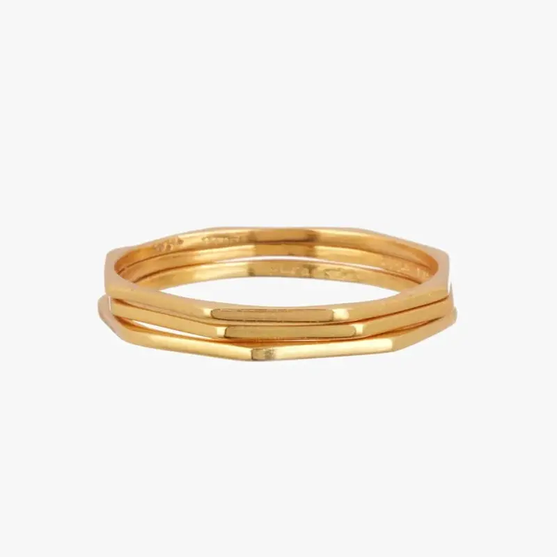 Pura Vida Delicate Stacked Ring Set – Minimalist Stackable Bands 1