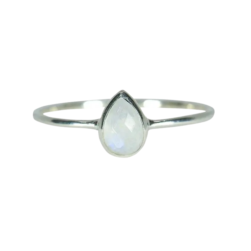 Pura Vida Moonstone Teardrop Ring – Handcrafted Jewelry 1