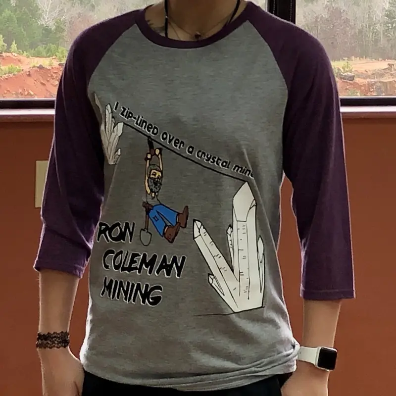 Purple 3/4-Sleeve Ron Coleman Mining Tee – Unisex Adult Shirt 1