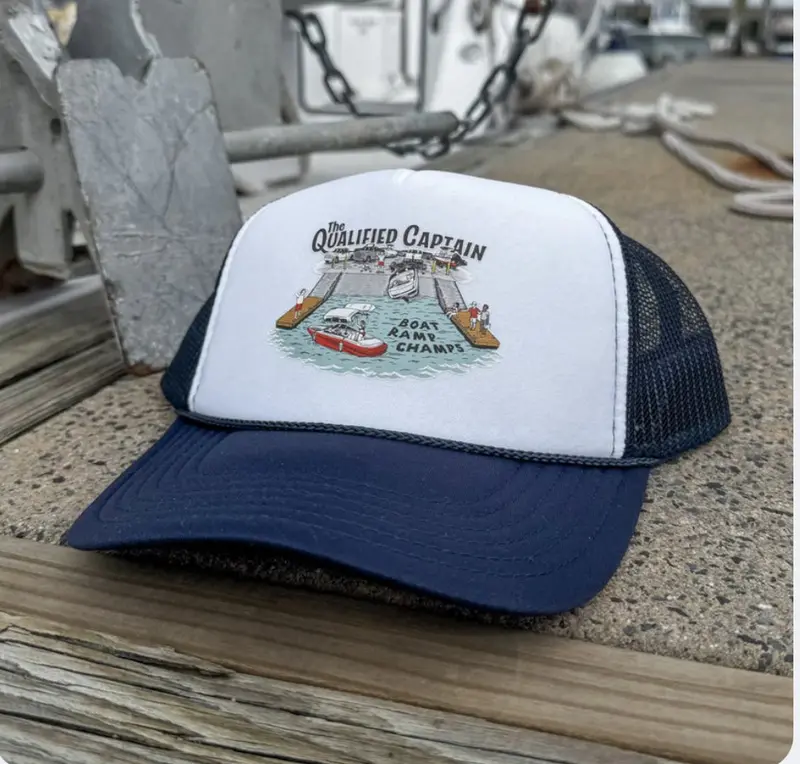 Qualified Captain Boat Ramp Champ Foam Trucker Hat 1
