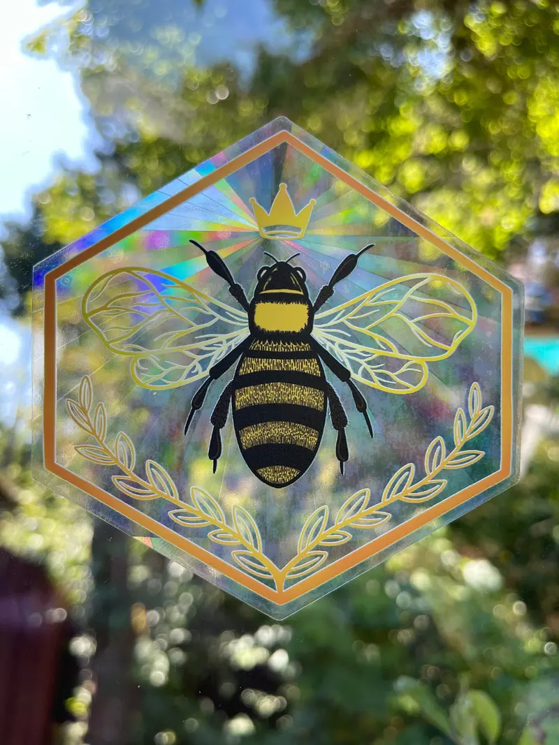 Queen Bee Sun-Catching Glass Ornament 1