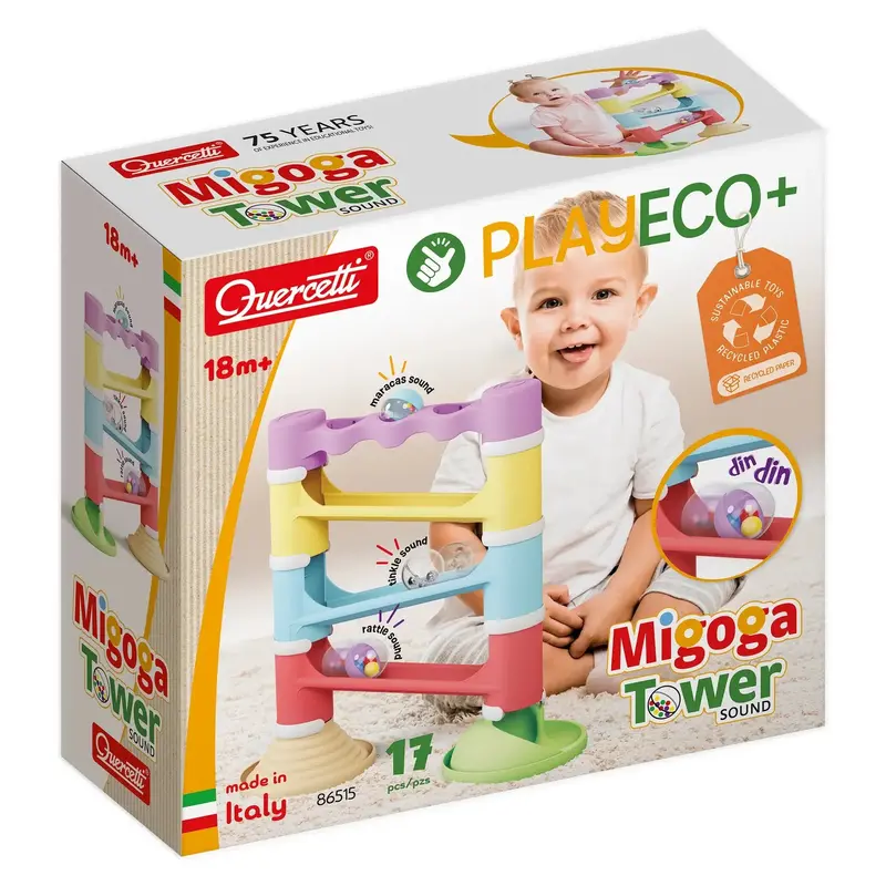 Quercetti Migoga Sound Tower – Eco-Friendly Marble Run With Acoustic Features 1