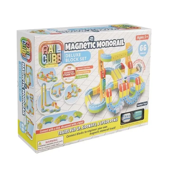 Rail Cube Deluxe Set – Advanced Magnetic Railway Building System With Extra Pieces 1