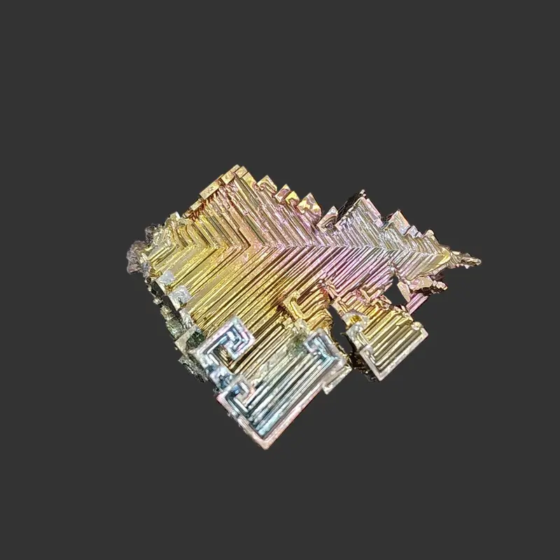 Rainbow Bismuth Crystal Specimen – Iridescent Mineral Display Piece 1