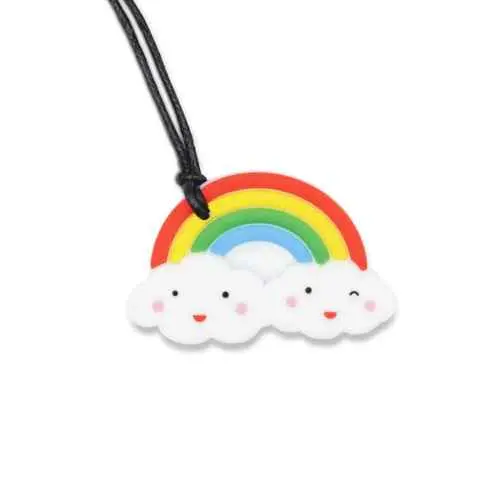 Rainbow Chew Necklace – Sensory-Friendly Silicone Pendant 1