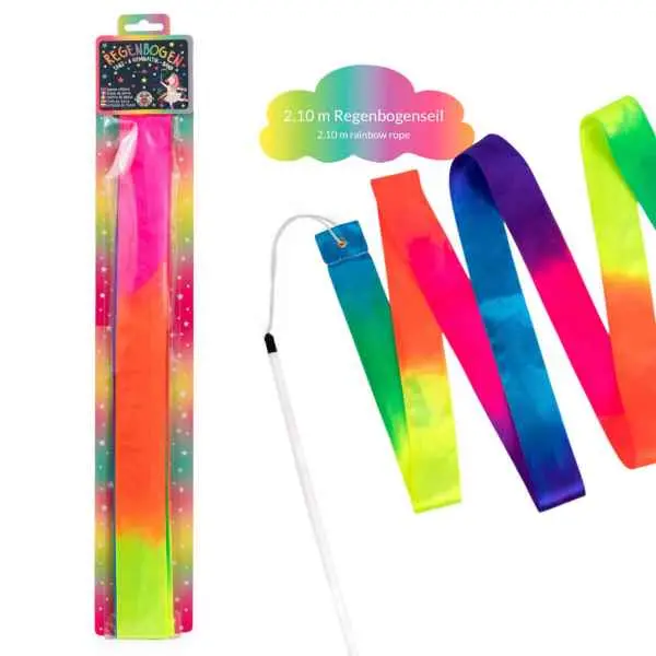 Rainbow-Colored Gymnastics Exercise Ribbon For Kids 1