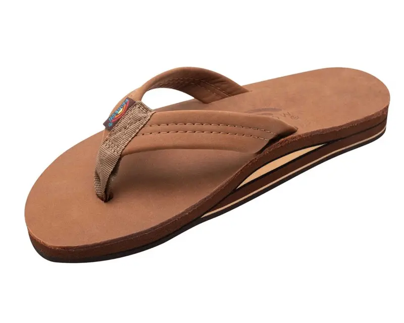Rainbow Men’S 302 Altsq Redwood Flip Flops – Double-Layer Leather, Bhi