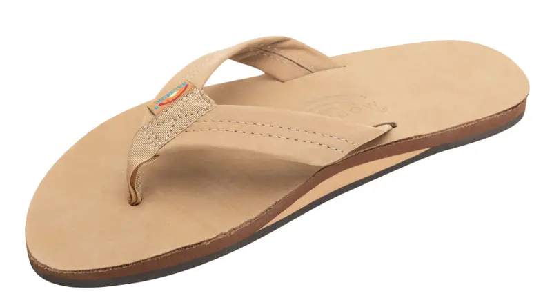 Rainbow Men'S Premier Sierra Brown Flip Flops – Single-Layer Leather With Arch Support, Bhi 1