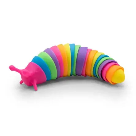 Rainbow Silicone Fidget Slug Stress Toy 1