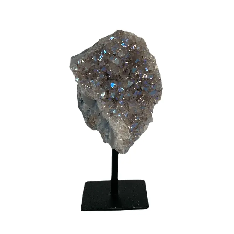 Rainbow Titanium-Coated Amethyst – Iridescent Purple Crystal Specimen 1