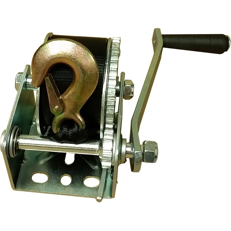 Ram 600 Lb Manual Crank Winch With Strap And Hook Assembly 1