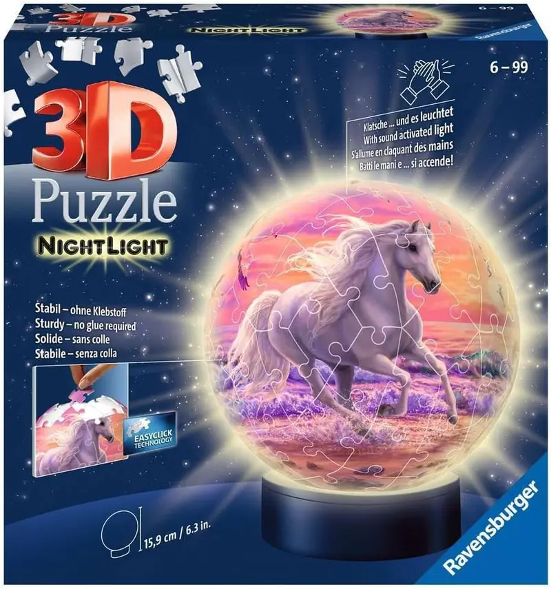Ravensburger 3D Nightlight Puzzle: Horses On The Beach 1