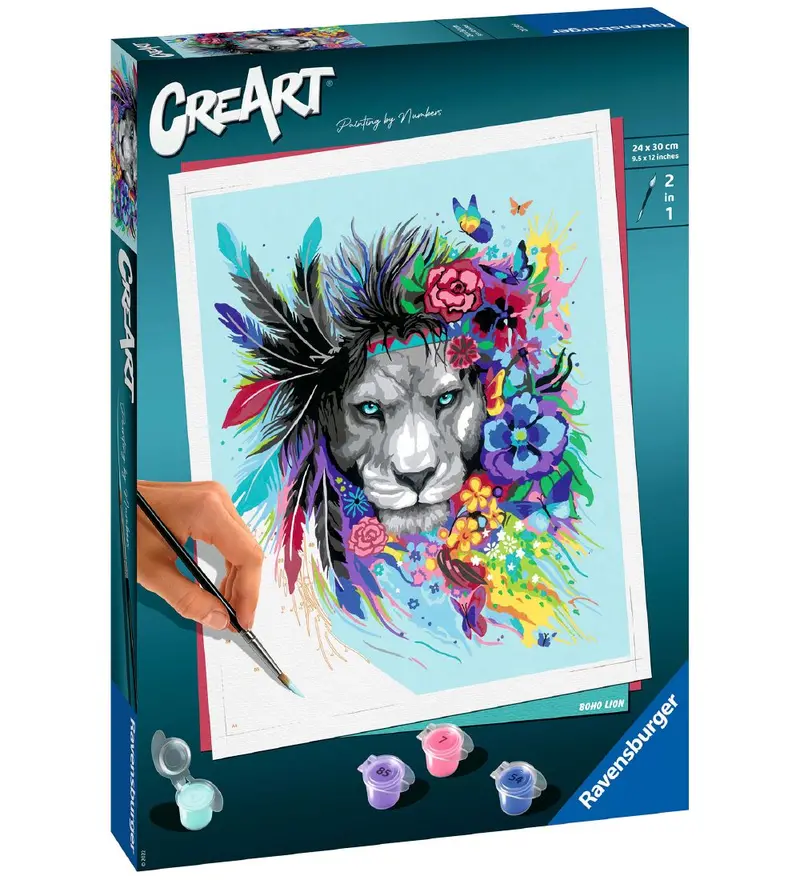 Ravensburger Creart Boho Lion Art Puzzle Kit 1