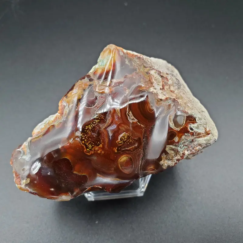 Raw Fire Agate Stone - Unpolished Volcanic Chalcedony Specimen 1