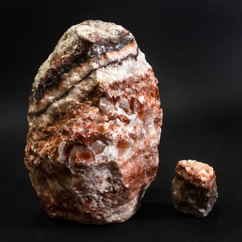 Raw Tri-Color Apache Calcite Specimen – Orange, White, And Cream 1