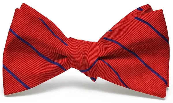 Red And Blue Sheffield Stripe Bow Tie 1
