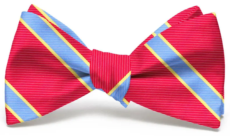 Red And Blue Van Tassel Stripe Bow Tie 1