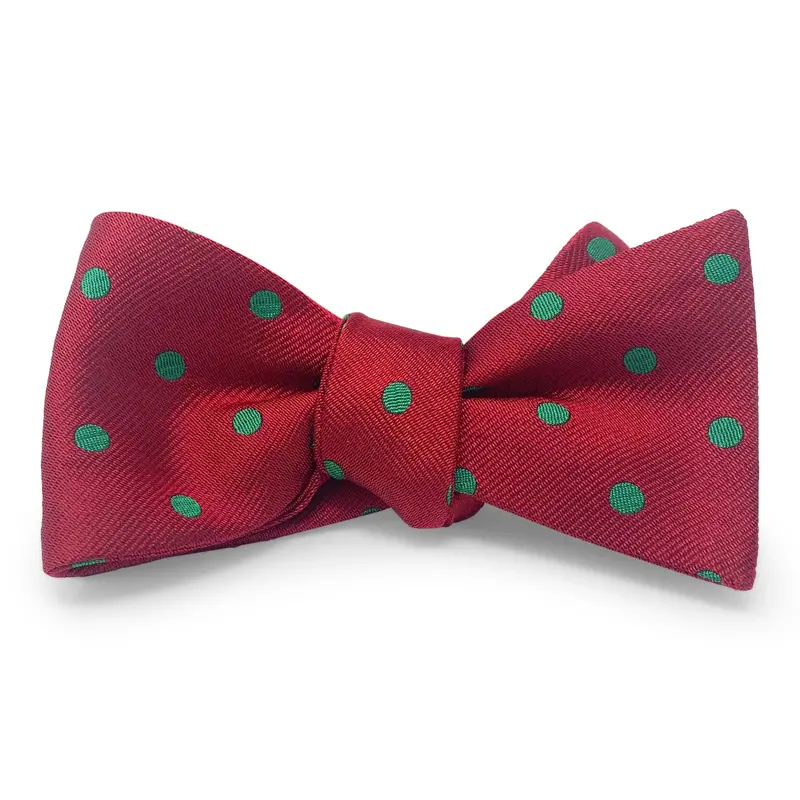 Red And Green Polka Dot Hair Bow 1