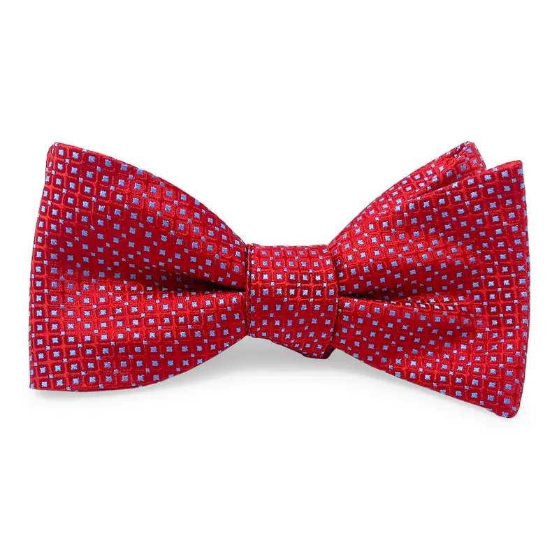 Red Berry Pattern Bow Tie For Men 1