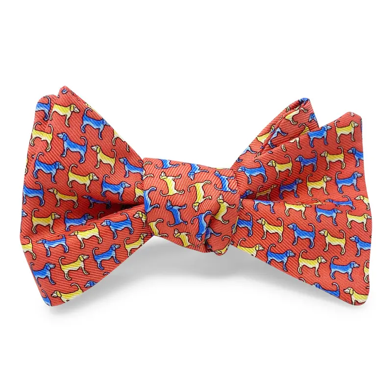 Red Bow Hair Accessory – Twin Dogs Design 1