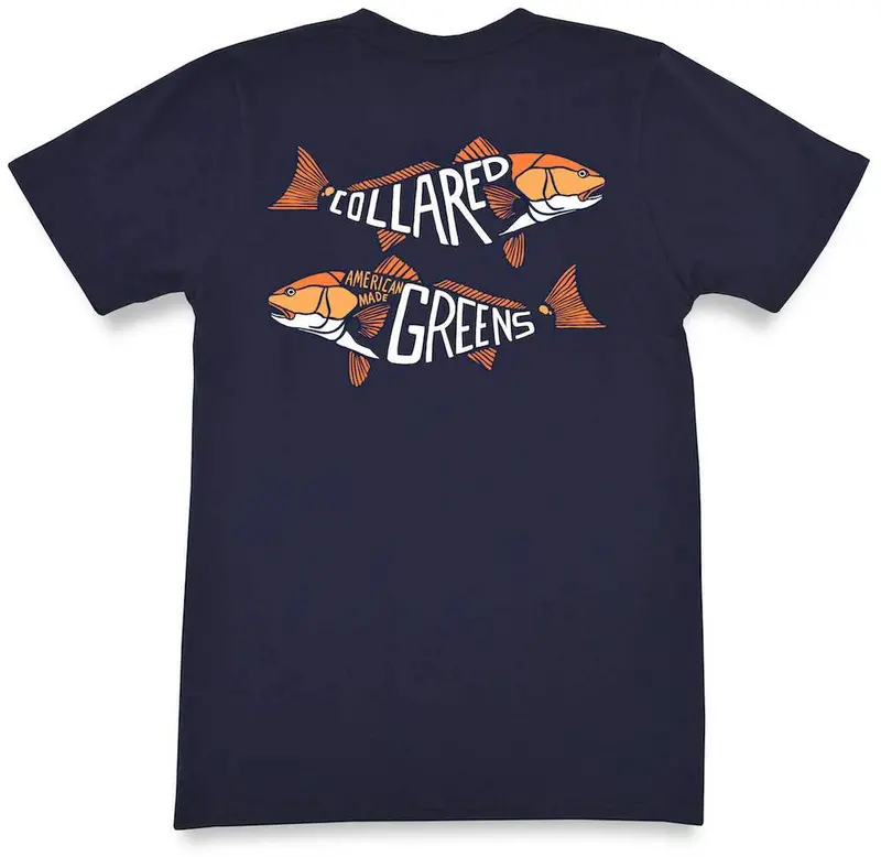 Red Fish Two Fish Navy Short Sleeve T-Shirt 1