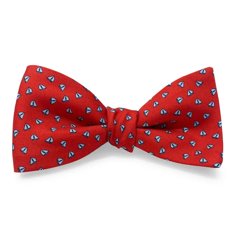 Red Sailboats Bow Hair Clip 1