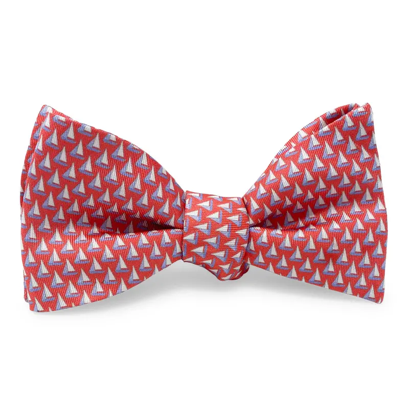 Red Set Sail Nautical Bow Tie For Men 1