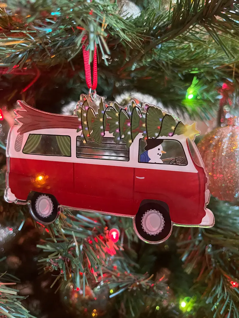 Redwood-Themed Bus Acrylic Ornament 1