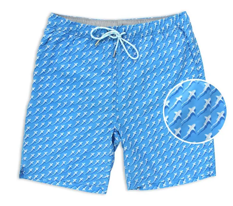 Reef Shark Rally Light Blue Swim Trunks 1