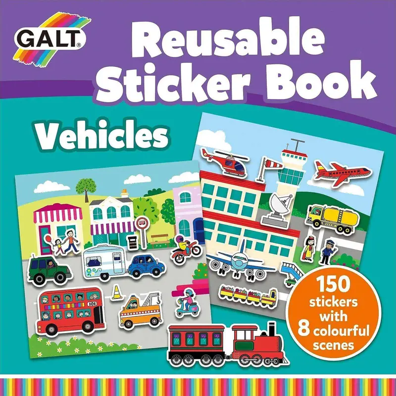 Reusable Vehicle Sticker Scene Book For Creative Play 1