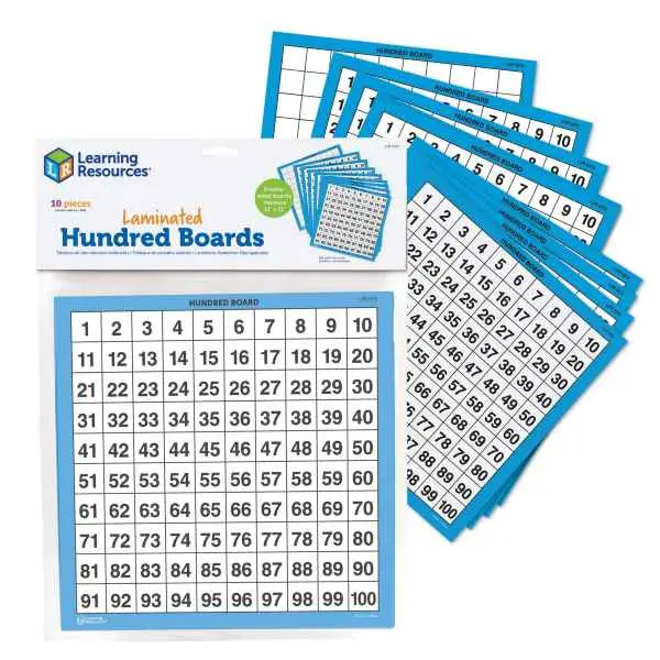 Reusable Wipe-Clean Hundreds Chart Boards (Pack Of 10) 1