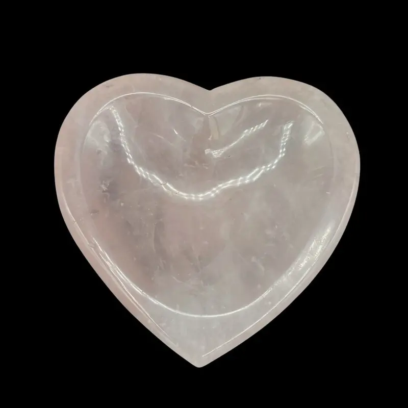 Rose Quartz Heart-Shaped Trinket Dish – Small Decorative Bowl 1