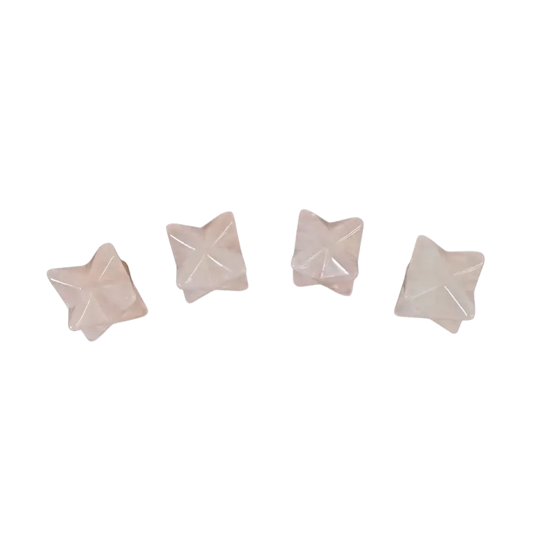 Rose Quartz Merkaba – 1-Inch Sacred Geometry Carving 1