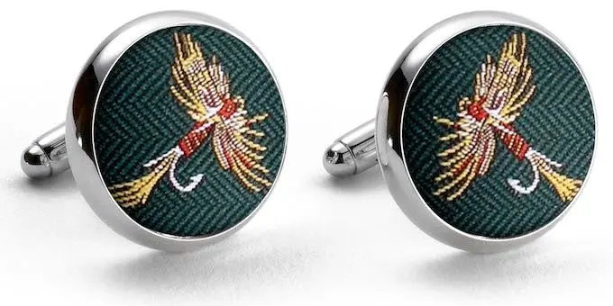 Royal Wulff Green Fishing Cufflinks 1