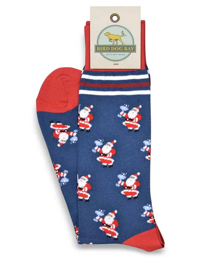 Santa Salud Blue Festive Socks 1