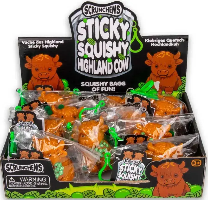 Scrunchems Highland Cow – Sticky, Squishy Sensory Fidget Toy 1