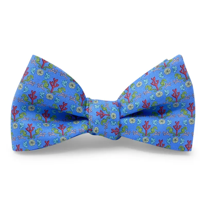 Seahorse Coral Reef Blue Bow Tie 1