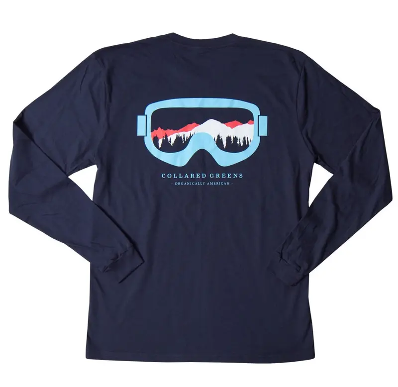 Season Pass Long-Sleeve Tee In Navy Blue Cotton 1