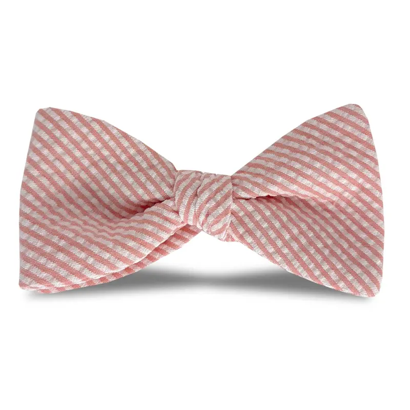 Seersucker Melon Carolina Cotton Bow Tie 1