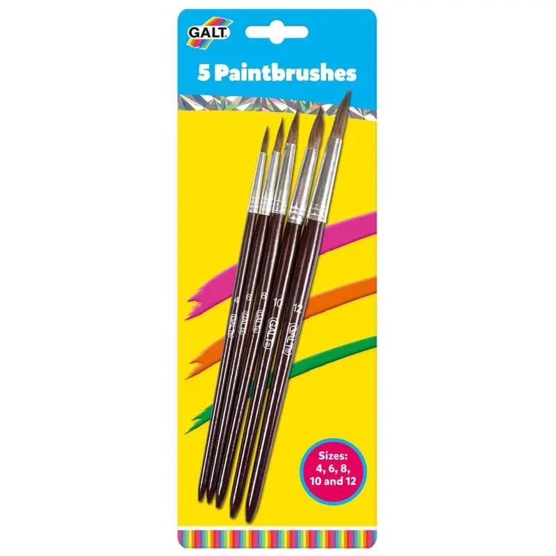 Set Of 5 Child-Safe Paint Brushes For Creative Play 1