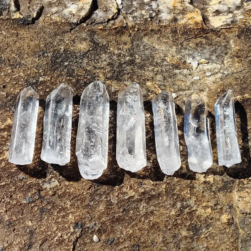 Set Of Seven Natural Quartz Crystal Points – Healing Collection 1
